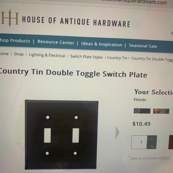 Country tin double toggle switch plate 2 available - Picture 1 of 1